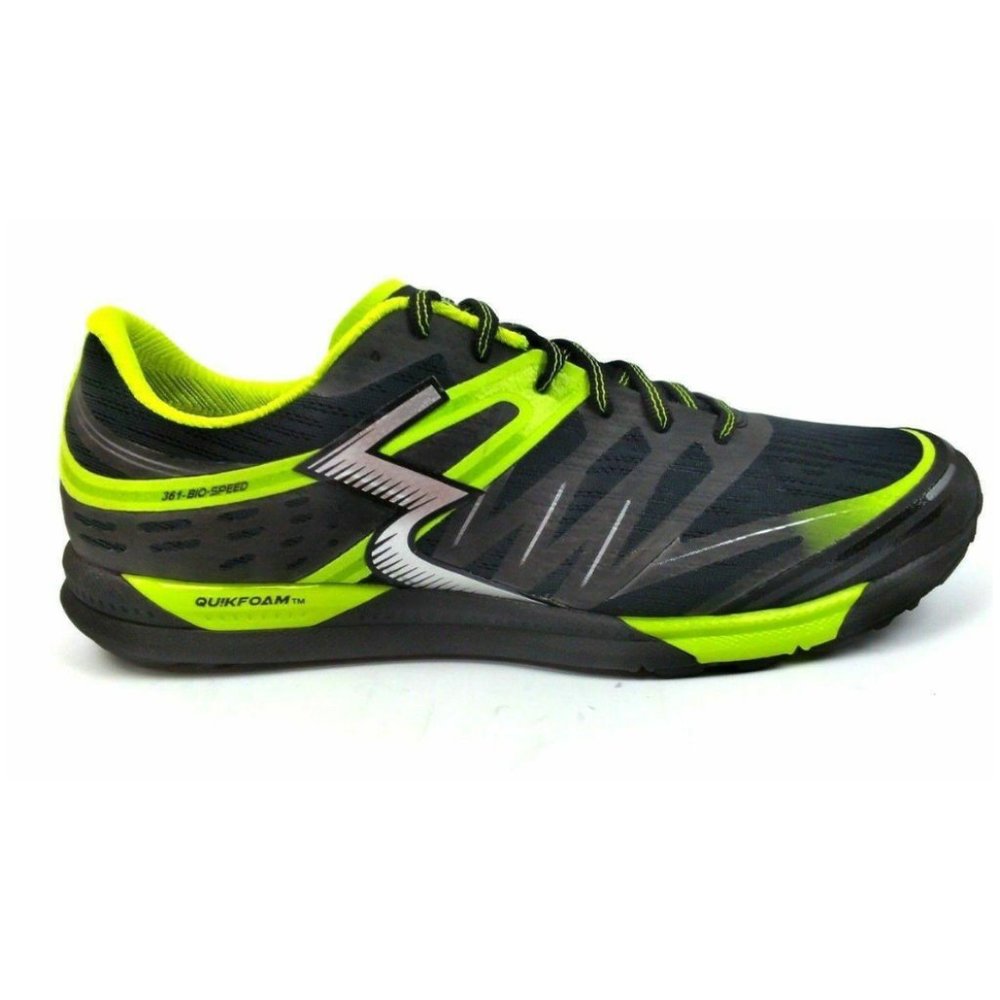 361 Degrees Men's Running Shoes Bio Speed Quickfoam Black Liamade New in Box